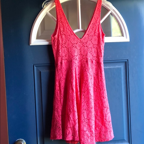 Red/Pink Lace Dress - Picture 4 of 6